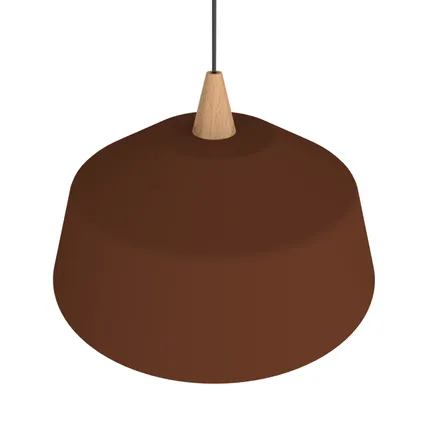 KON Hanglamp, 1X E27, metaal, bruin corten, D.50cm 3