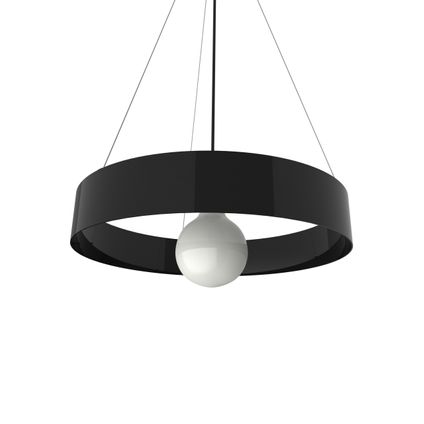 HALO Hanglamp, 1X E27, metaal, zwart glanzend, D.40cm
