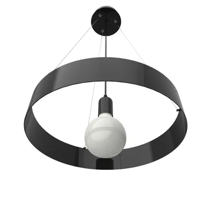 HALO Hanglamp, 1X E27, metaal, zwart glanzend, D.40cm 2