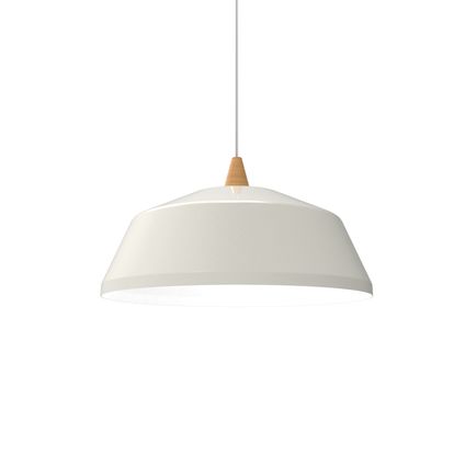 KON Hanglamp, 1X E27, metaal, wit glanzend, D.50cm