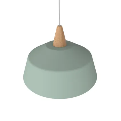 KON Hanglamp, 1X E27, metaal, groen iceberg/wit, D.35cm 2