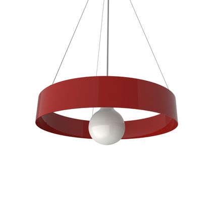 HALO Hanglamp, 1X E27, metaal, rood glanzend, D.40cm