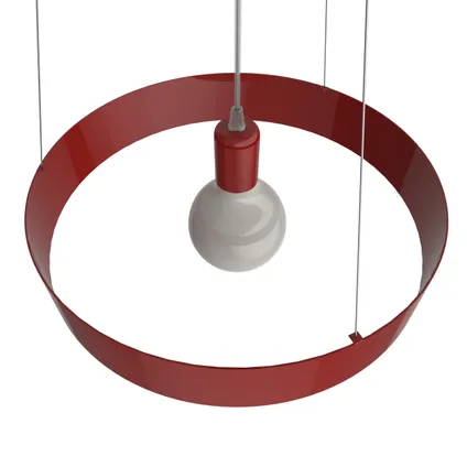 HALO Hanglamp, 1X E27, metaal, rood glanzend, D.40cm 2