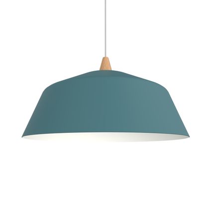 KON Hanglamp, 1X E27, metaal, blauw mediterraan/wit, D.50cm