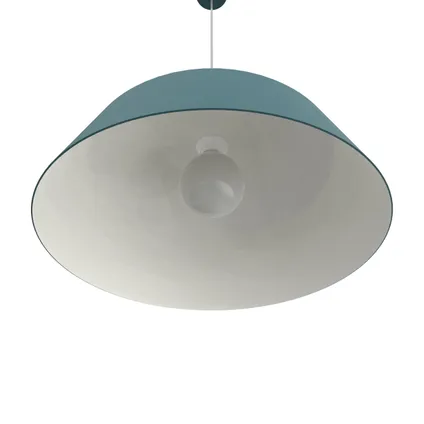 KON Hanglamp, 1X E27, metaal, blauw mediterraan/wit, D.50cm 2