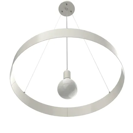 HALO Hanglamp, 1X E27, metaal, wit glanzend, D.60cm 2
