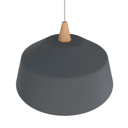 KON Hanglamp, 1X E27, metaal, grijs antraciet, D.50cm 2