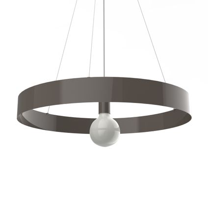 HALO Hanglamp, 1X E27, metaal, grijs taupe, D.60cm