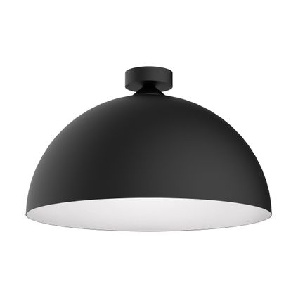 CASSIS Plafondlamp, 1XE27, metaal, zwart mat/wit, D60cm