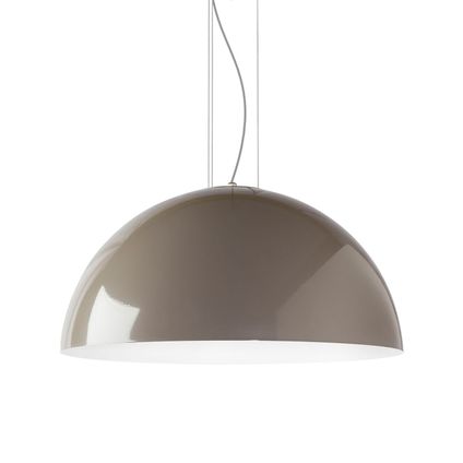 CASSIS Hanglamp, 1XE27, metaal, grijs taupe /wit, D80cm
