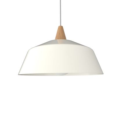 KON Hanglamp, 1X E27, metaal, wit glanzend, D.35cm