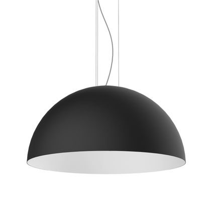 CASSIS Hanglamp, 1XE27, metaal, zwart mat/wit, D80cm