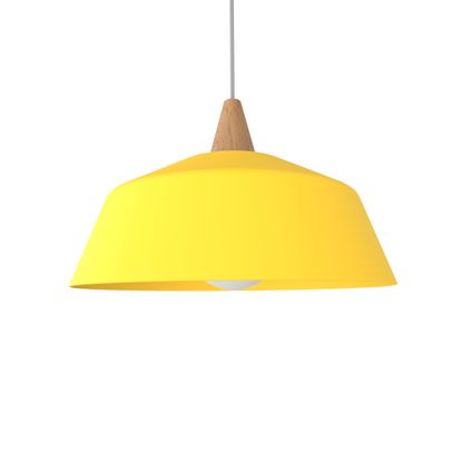 KON Hanglamp, 1X E27, metaal, geel, D.35cm