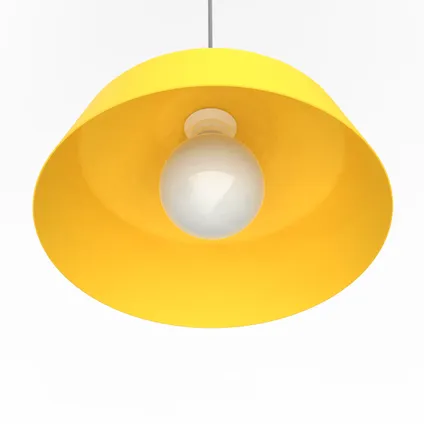 KON Hanglamp, 1X E27, metaal, geel, D.35cm 2