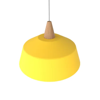 KON Hanglamp, 1X E27, metaal, geel, D.35cm 3