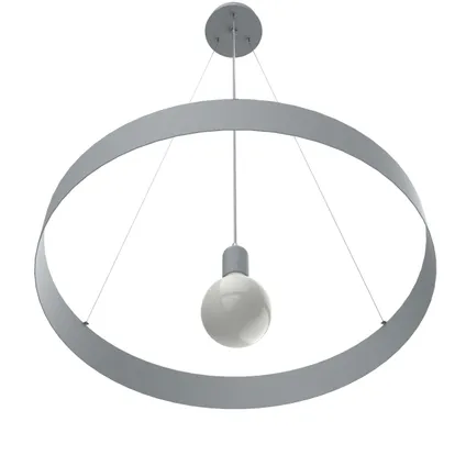 HALO Hanglamp, 1X E27, metaal, grijs, D.60cm 2