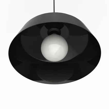 KON Hanglamp, 1X E27, metaal, zwart glanzend, D.35cm 3