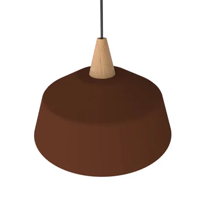 KON Hanglamp, 1X E27, metaal, bruin corten/wit, D.35cm 2