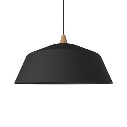 KON Hanglamp, 1X E27, metaal, zwart mat, D.50cm