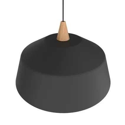 KON Hanglamp, 1X E27, metaal, zwart mat, D.50cm 2