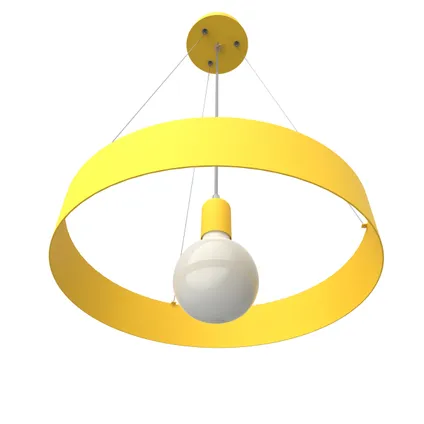 HALO Hanglamp, 1X E27, metaal, geel, D.40cm 2