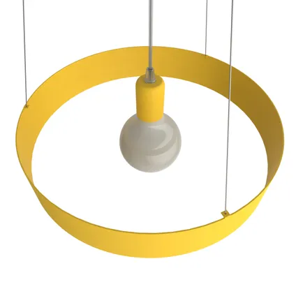 HALO Hanglamp, 1X E27, metaal, geel, D.40cm 3