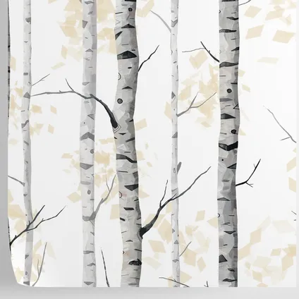 Papier Peint - Wallpapers4Beginners - Forêt de Bouleaux Noir et Blanc - Papier vegan - 250x200cm, 5,5m2 2