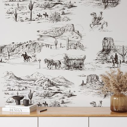Wallpapers4Beginners - Behang - Western - Vegan Papier - 250x200cm, 5.5m2