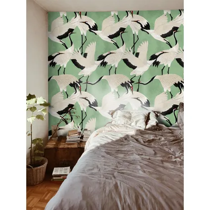 Wallpapers4Beginners - Behang - Green Herons - Vegan Papier - 250x200cm, 5.5m2 4