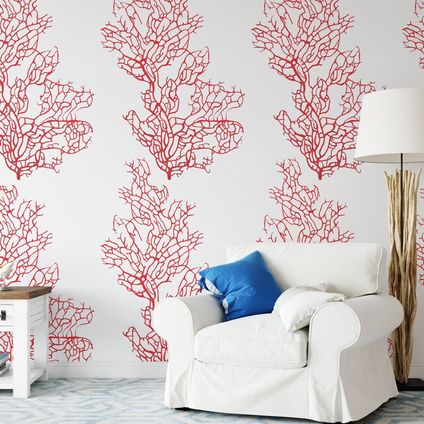 Papier Peint - Wallpapers4Beginners - Coral Rouge - Papier vegan - 250x200cm, 5,5m2