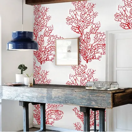 Papier Peint - Wallpapers4Beginners - Coral Rouge - Papier vegan - 250x200cm, 5,5m2 2