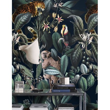 Papier Peint - Wallpapers4Beginners - Jungle Botanique - Papier vegan - 250x200cm, 5,5m2