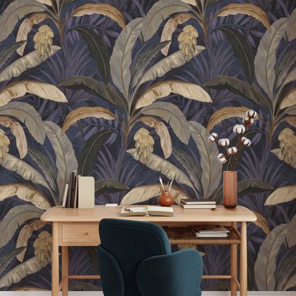 Papier Peint - Wallpapers4Beginners - Style Jungle Botanique - Papier vegan - 250x200cm, 5,5m2