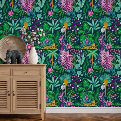 Papier Peint - Wallpapers4Beginners - Jungle Tropicale - Papier vegan - 250x200cm, 5,5m2 4