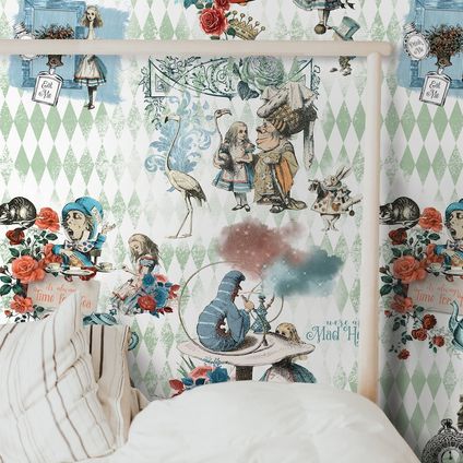 Wallpapers4Beginners - Behang - Alice in Wonderland - Vegan Papier - 250x200cm, 5.5m2