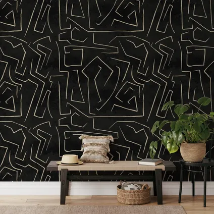 Wallpapers4Beginners - Behang - Abstracte Graffiti - Vegan Papier - 250x200cm, 5.5m2 3