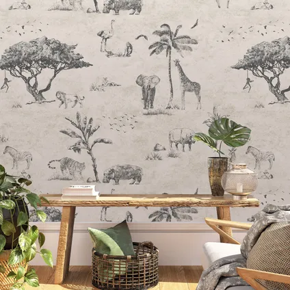 Wallpapers4Beginners - Behang - Safari - Vegan Papier - 250x200cm, 5.5m2 2