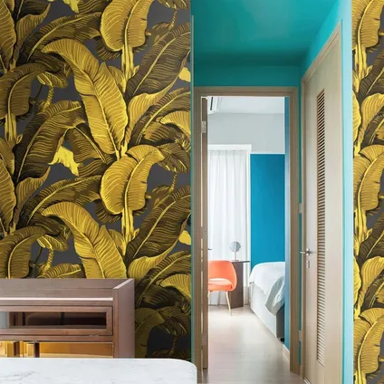 Wallpapers4Beginners - Behang - Bananenbladeren - Vegan Papier - 250x200cm, 5.5m2 3