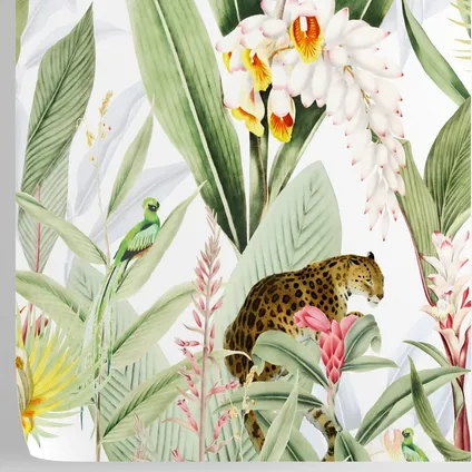 Papier Peint - Wallpapers4Beginners - Vert et Blanc Chic Jungle Tropical - Papier vegan - 250x200cm, 5,5m2 4