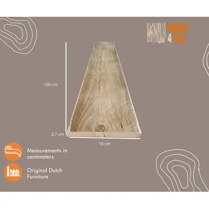 Wood4you - steigerplanken - Steigerhout (5m) -5x100Lx18B x 2.6D 6