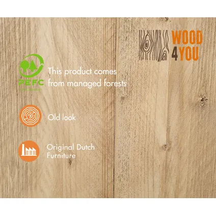 Wood4you - Hoekbureau - Vancouver - Industrial wood 180/140 Hout - Werkbureau 2