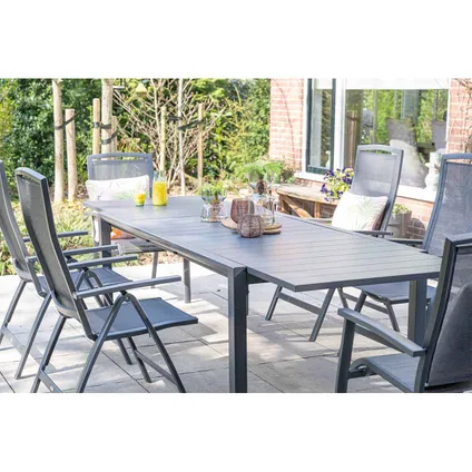 Sophia table de jardin extensible 200/300x100xh74 cm - Gris foncé 6