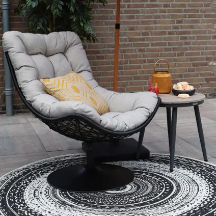 Wood Swivel fauteuils de jardin lounge - noir 3