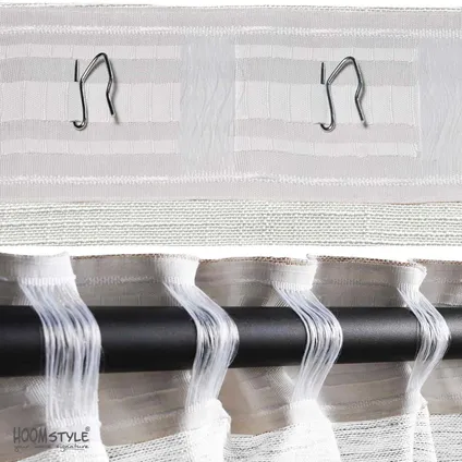 Rideau Filtrant la lumière avec ruban plissé - 140x270cm - Blanc Cassé - HOOMstyle 4