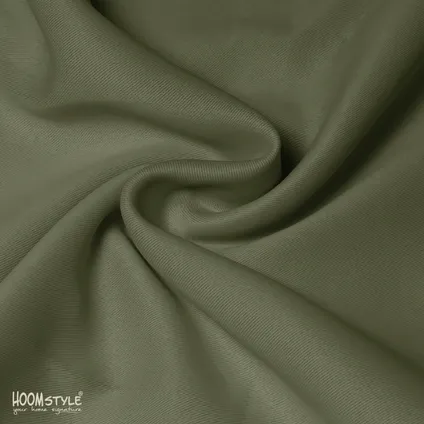 Rideau occultant uni avec ruban plissé -140x270cm - Vert Olive - HOOMstyle 4