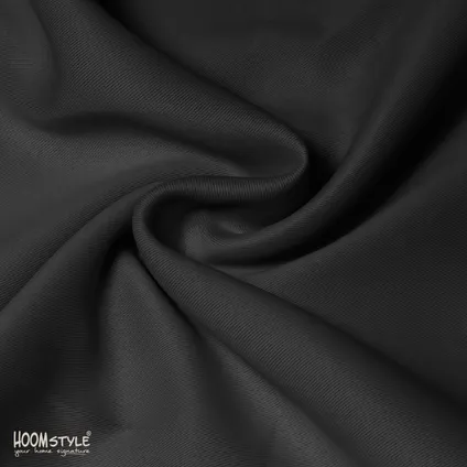 Rideau occultant uni avec ruban plissé -140x270cm - Noir - HOOMstyle 4
