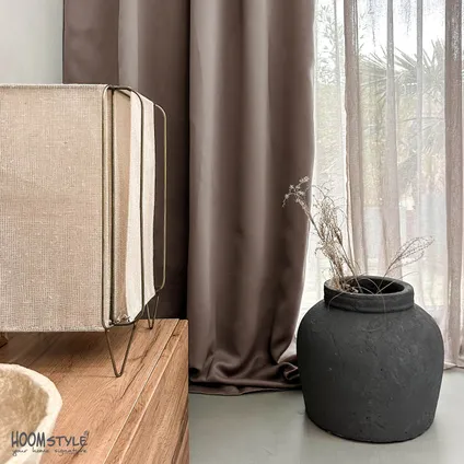 Rideau occultant uni avec 8 oeillets - 140x270cm - Taupe - HOOMstyle 3
