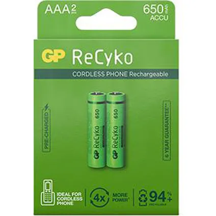 Piles rechargeables GP ReCyko AAA (650mAh) - Téléphone résidentiel 2