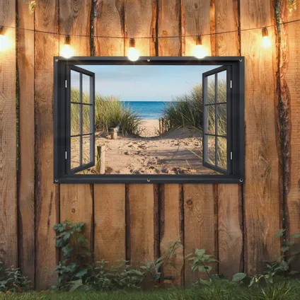 Affiche de jardin 120x80 cm Vue d'ensemble - Plage - Mer - Sable - Eau - Herbe de plage - Dunes 2