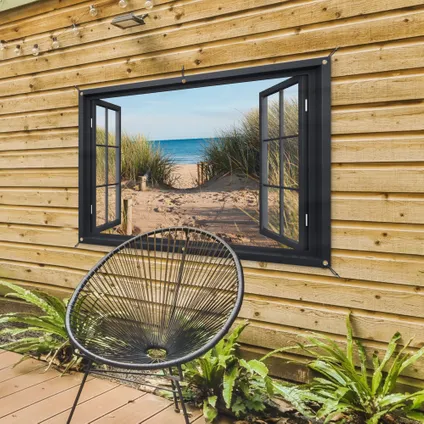 Affiche de jardin 120x80 cm Vue d'ensemble - Plage - Mer - Sable - Eau - Herbe de plage - Dunes 4